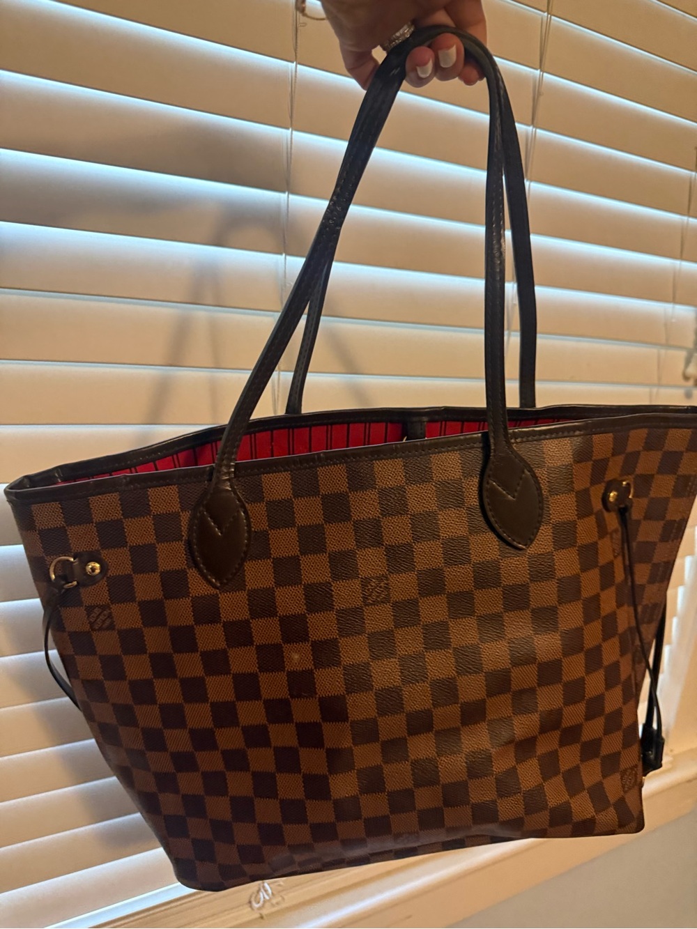 Louis Vuitton Brown Damier Ebene Tote with Dark Trim - Picture 2 of 10